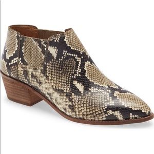 Madewell “Sonia” low Chelsea boot snake print